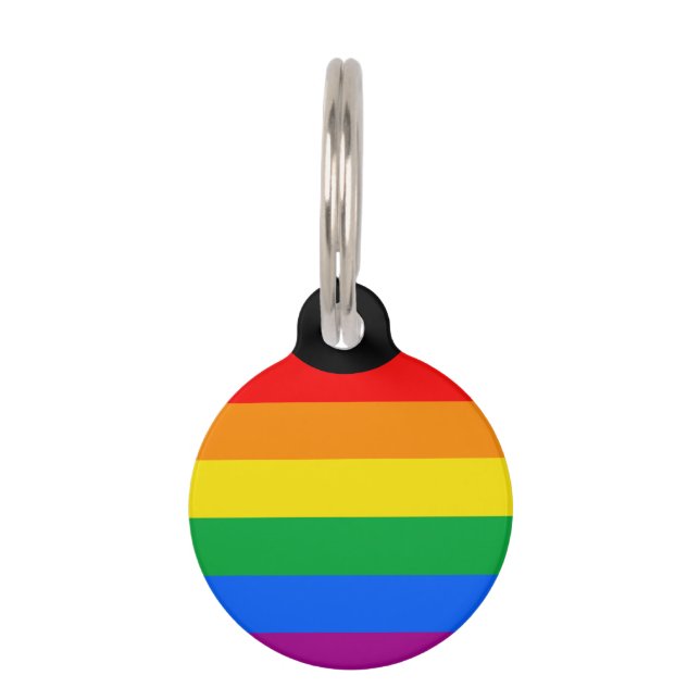 LGBTQ+ Rainbow Pride Flag Pet ID Tag (Front)