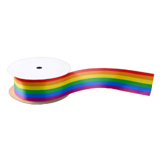 LGBTQ+ Rainbow Pride Flag Satin Ribbon