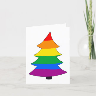 LGBTQ+ Rainbow Pride Holigay Tree Holiday Card