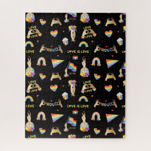 LGBTQ Rainbow Pride Pattern Jigsaw Puzzle