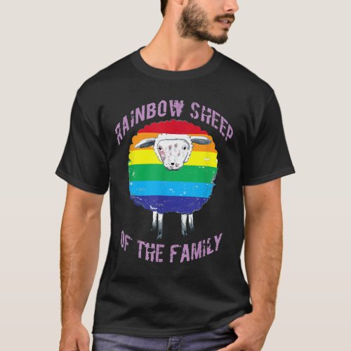 LGBTQ Rainbow Pride Rainbow Sheep of the Family Sh T_Shirt