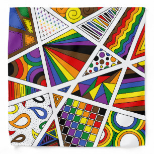 LGBTQ+ Rainbow Pride Zen Doodle Abstract Modern Bandana