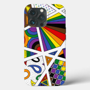 LGBTQ+ Rainbow Pride Zen Doodle Abstract Modern iPhone 13 Pro Case