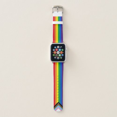 Lgbtq rainbow stripes inclusive gay pride flag apple watch band