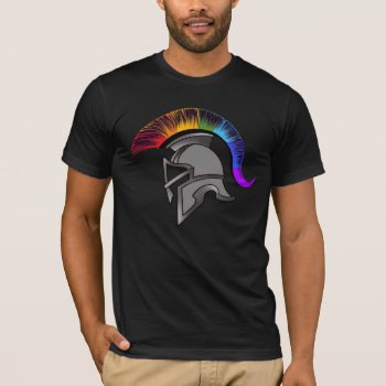 Lgbtq Rainbow Warrior Roman Crested Helmet T-shirt by Angharad13 at Zazzle