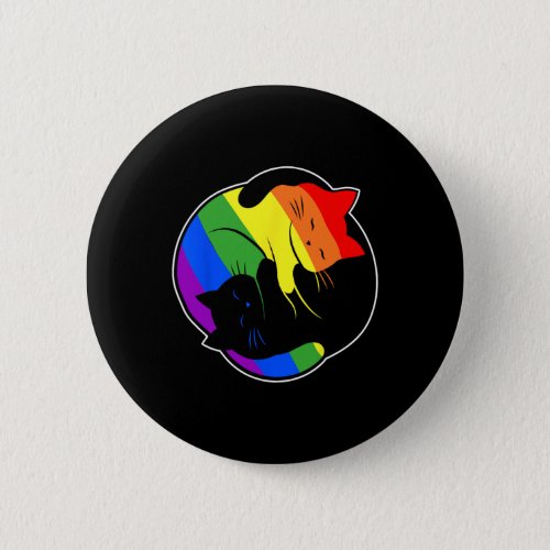 Lgbtq Rainbow Yin Yang Cat Lgbt Gay Pride Month Lg Button