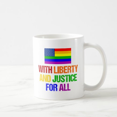 LGBTQ Rights Rainbow American Flag Gay Pride Coffee Mug