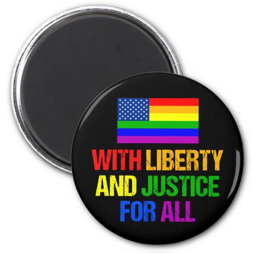 LGBTQ Rights Rainbow American Flag Gay Pride Magnet