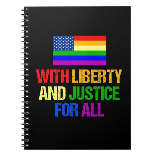 LGBTQ Rights Rainbow American Flag Gay Pride Notebook