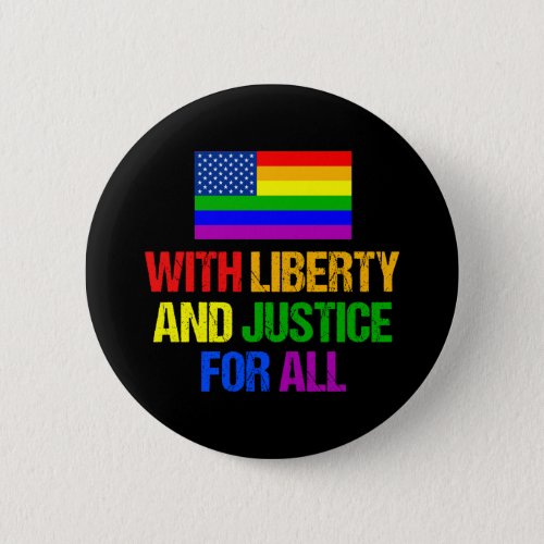 LGBTQ Rights Rainbow American Flag Gay Pride Pinback Button