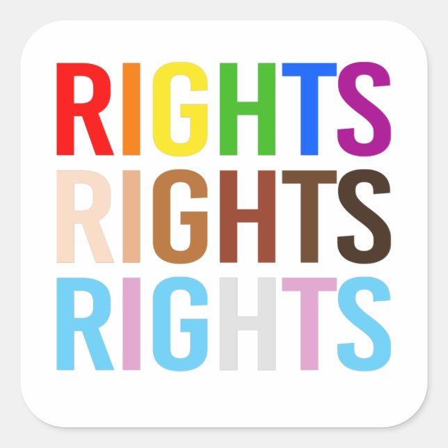 LGBTQ+ Rights Square Sticker (Front)