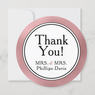 LGBTQ Rose Gold Modern Blank Thank You Note Invita Invitation