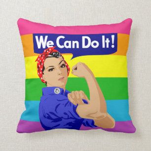 LGBTQ ROSIE THE RIVETER: WE CAN DO IT! THROW PILLOW