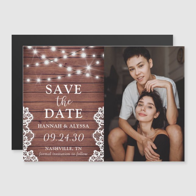 LGBTQ Rustic Lights Photo Magnetic (Front/Back)