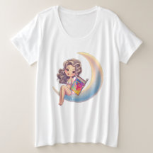 LGBTQ  sexy woman sitting on the moon