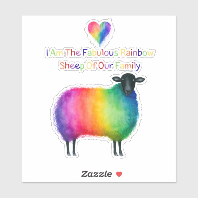 LGBTQ Sheep With Rainbow Wool Vinyl Sticker (Sheet)