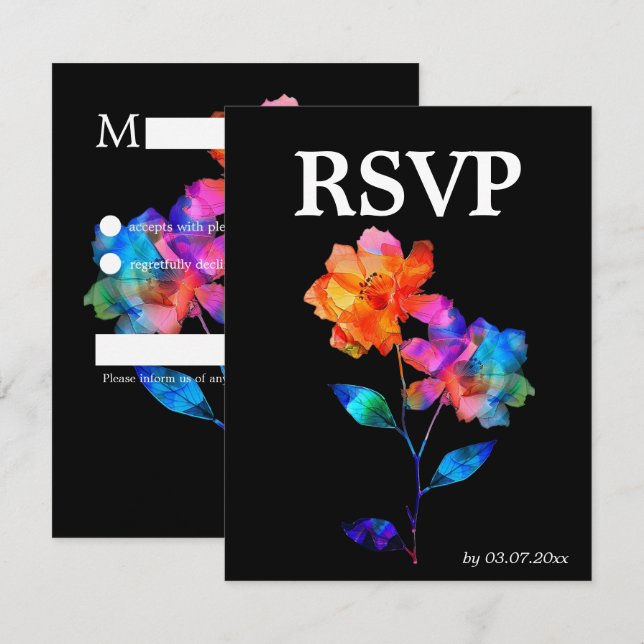 🌈 LGBTQ Soaring Together  Petals & Pride  RSVP Card (Front/Back)
