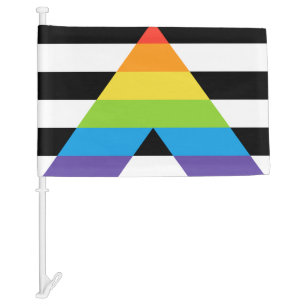 LGBTQ Straight Ally Pride Car Flag