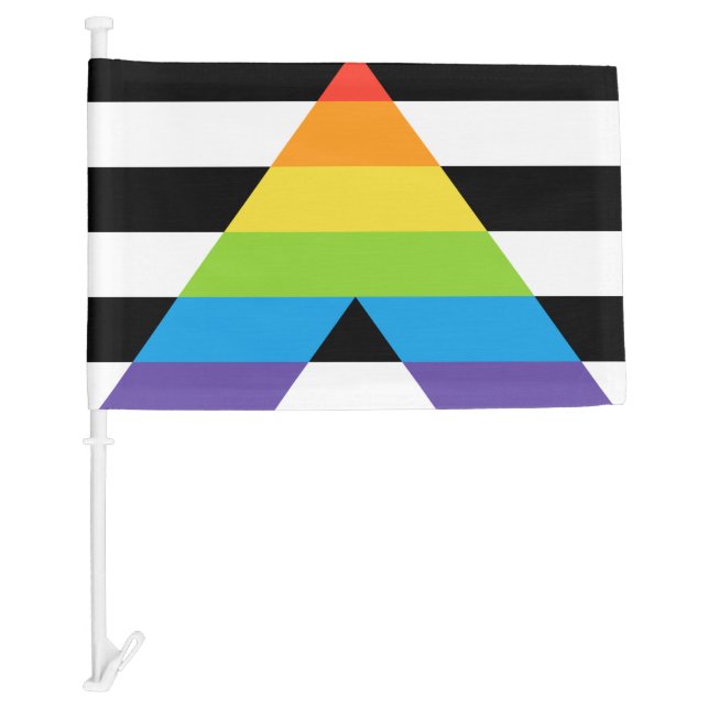 LGBTQ Straight Ally Pride Car Flag (Front)
