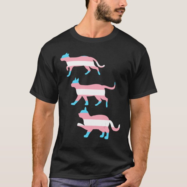 Lgbtq Trans Pride Month Cat Owner Queer Transgende T-Shirt (Front)