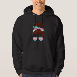 Lgbtq Transgender Messy Hair Girl Transsexual Flag Hoodie