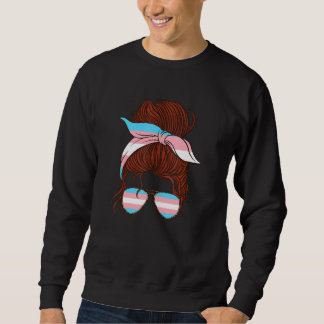 Lgbtq Transgender Messy Hair Girl Transsexual Flag Sweatshirt