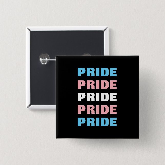 LGBTQ Transgender Pride Customizable Repeated Text Button (Front & Back)