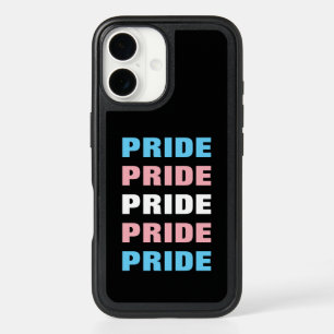 LGBTQ Transgender Pride Customizable Repeated Text iPhone 16 Case