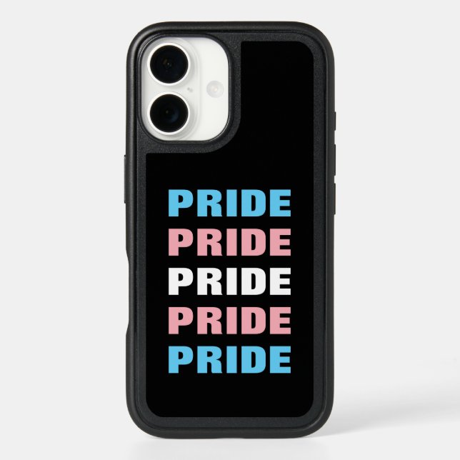 LGBTQ Transgender Pride Customizable Repeated Text Otterbox iPhone Case (Back)