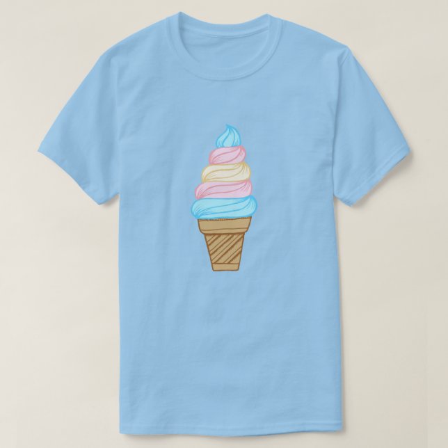 LGBTQ Transgender Pride Soft Serve Ice Cream Cone T-Shirt (Design Front)