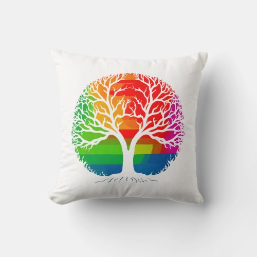 LGBTQ Tree _ Equality and Diversity Throw Pillow
