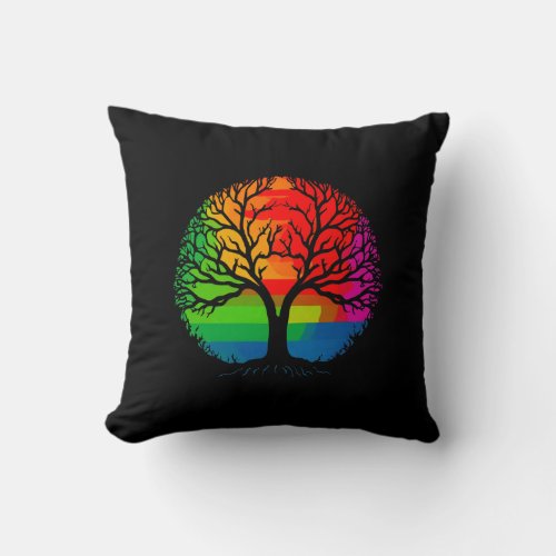 LGBTQ Tree Equality  Diversity Throw Pillow