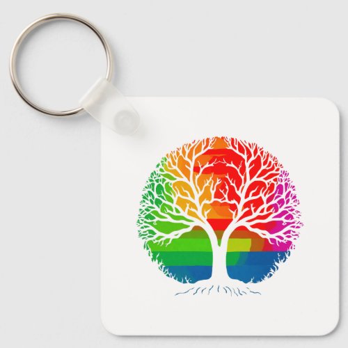 LGBTQ Tree _ Love is Love Equality Keychain