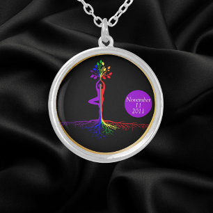 LGBTQ Tree of Life Recovery Gift Silver Plated Necklace