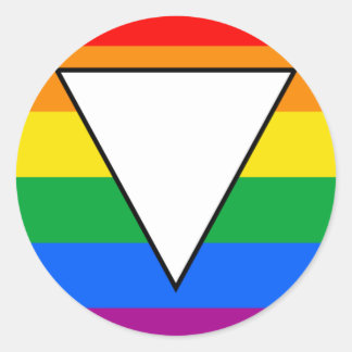 LGBTQ+ Triangle and Rainbow Pride Classic Round Sticker