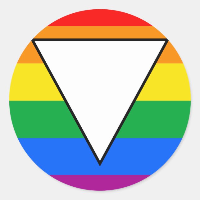 LGBTQ+ Triangle and Rainbow Pride Classic Round Sticker (Front)