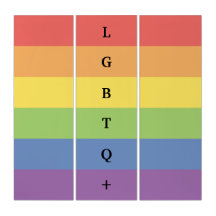 LGBTQ+ Triptych Rainbow Pride Flag Colors Text