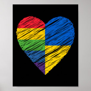 Lgbtq Ukraine Gay Pride Heart For Gay And Lesbian Poster