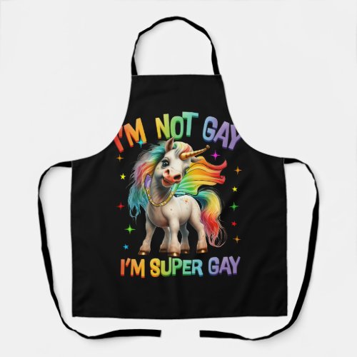 LGBTQ Unicorn Super Gay Pride LGBT Ally Rainbow Fl Apron