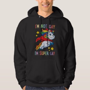 LGBTQ Unicorn Super Gay Pride LGBT Ally Rainbow Fl Hoodie