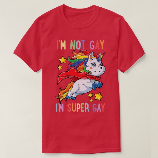 LGBTQ Unicorn Super Gay Pride LGBT Ally Rainbow Fl T-Shirt (Design Front)