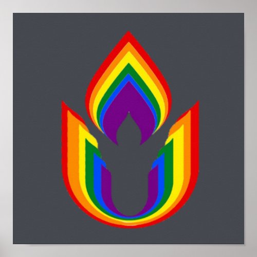 LGBTQ Unitarian Universalism flaming chalice Poster