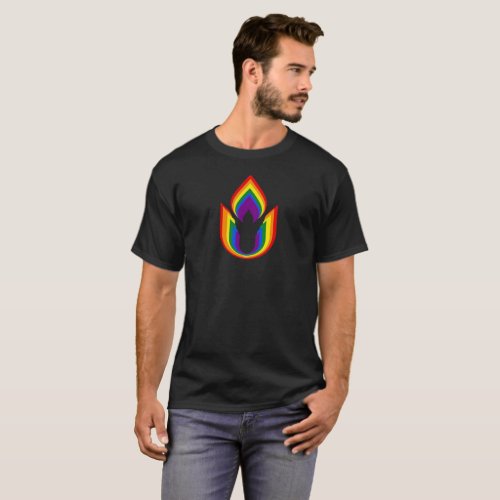 LGBTQ Unitarian Universalism flaming chalice T_Shirt