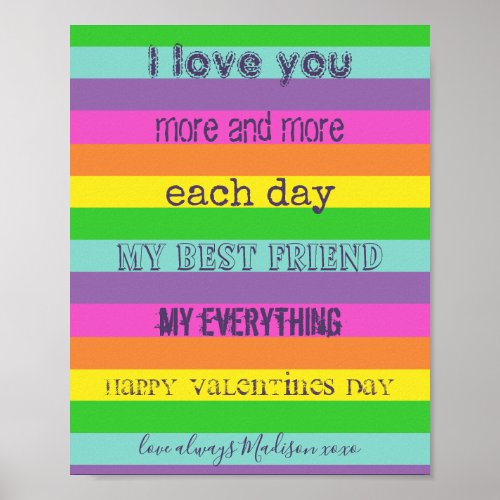 LGBTQ Valentines Day Rainbow Flag  Poster