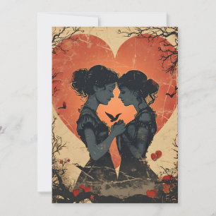 LGBTQ Vintage Valentine's day Holiday Card