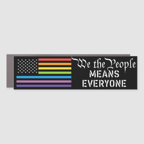 LGBTQ We The People Means Everyone Pride Flag Car Magnet
