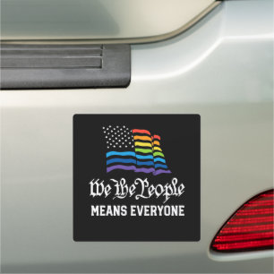 LGBTQ We The People Means Everyone Pride Flag Car Magnet
