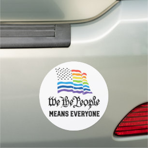 LGBTQ We The People Means Everyone Pride Flag Car Magnet