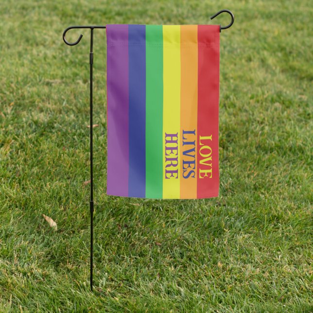 LGBTQ Weatherproof Personalized Garden Flag (In SItu)