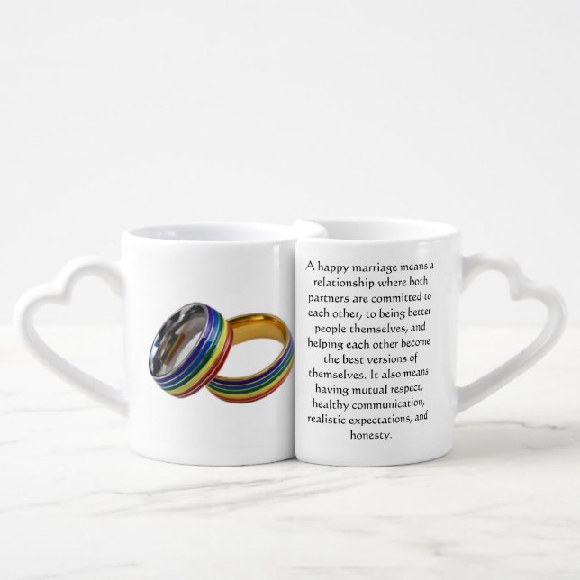 LGBTQ+ WEDDING/ANNIVERSARY GIFT Coffee Mug Set (Front Nesting)